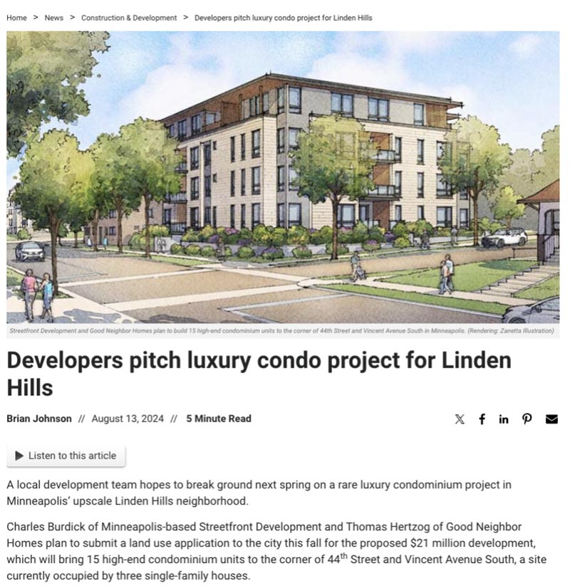 The Fletcher condominium Finance and Commerce Article